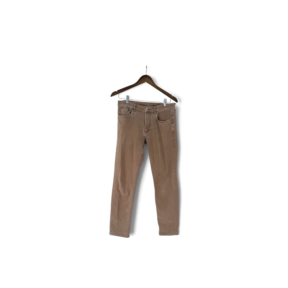 Faherty Brand Mens 5-Pocket Stretch Pants Tan Brown 30x32 Slim Straight